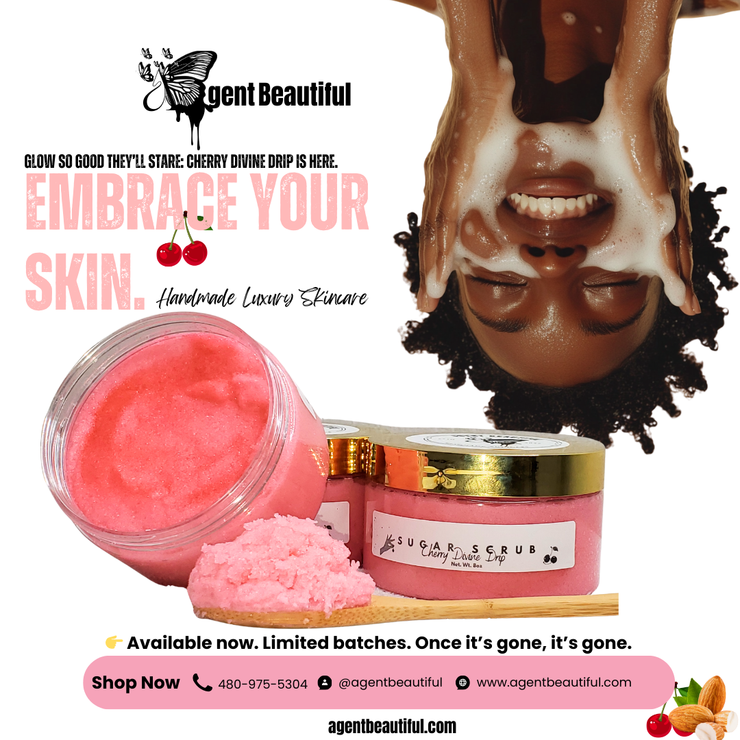 Cherry Divine Drip – Sugar Scrub | Exfoliating Body Polish | Handmade Skincare (8oz) 🍒✨